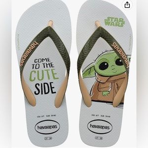 NWT Havaianas Star Wars Flip Flop Baby Yoda Kids Unisex